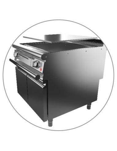 COTTURA PROFESSIONALE: vendita online QUEEN 9 Q90SFTV/G823 FRY-TOP AISI 430 GAS SU VANO LISCIO+RIGATO KW.14 in offerta