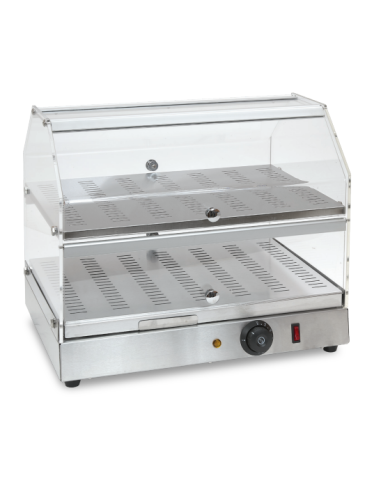 VETRINE: vendita online VETRINA RISCALDATA DOPPIA CON BASE IN ACCIAIO CM.50X36X40H - 30°C/90°C in offerta
