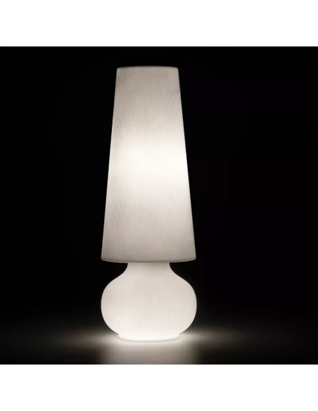 LAMPADE-LAMPADARI-SERIE LUMINOSE: vendita online LAMPADA DA TERRA FADE BIANCO INDOOR/ OUTDOOR CM.65X65X185H in offerta