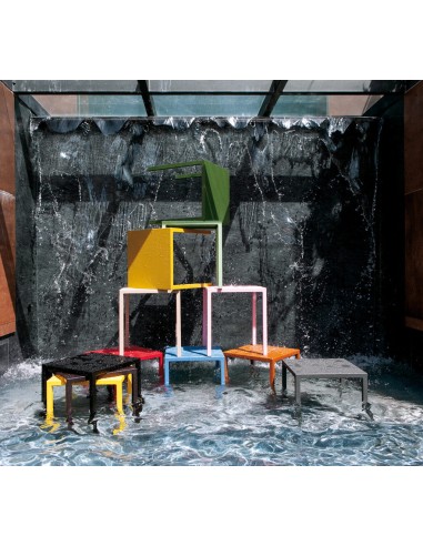TAVOLI: vendita online QUATRIS TAVOLO 80X80 H.75 BRONZO IMPILABILE AUTOLIVELLANTE in offerta