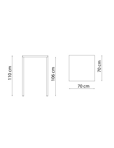 TAVOLI: vendita online TAVOLO ALTO QUATRIS 70X70 H.110 BIANCO RAGGRINZATO IMPILABILE AUTOLIVELLANTE VERMOBIL in offerta
