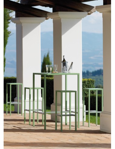 TAVOLI: vendita online KIT TAVOLO SEASIDE CM 75X75 H.110 ANTRACITE CON 4 SGABELLI VERMOBIL in offerta