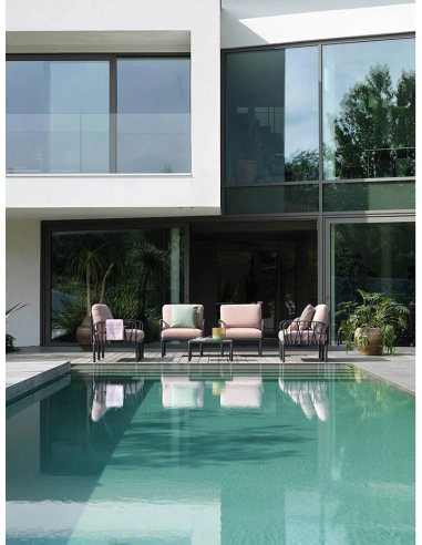 SALOTTINI: vendita online KOMODO ELEMENTO CENTRALE CM.72X78X88H BIANCO-AVOCADO SUNBRELLA in offerta