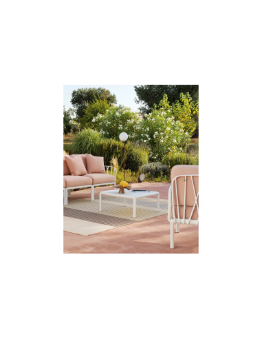 SALOTTINI: vendita online KOMODO TAVOLINO CON VETRO 70X70X32,5H BIANCO in offerta