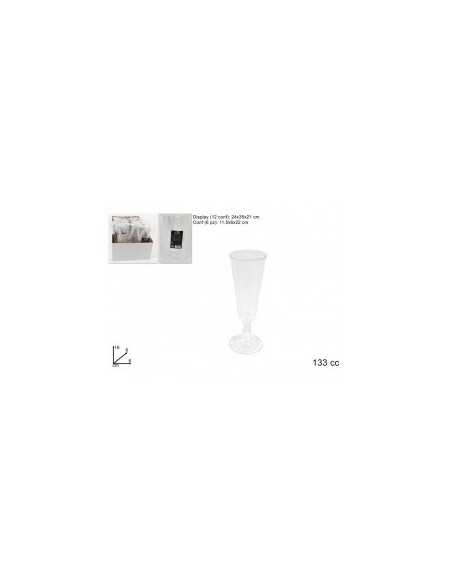 CONFEZIONE 6 FLUTE 40755 TRASPARENTI PLASTICA