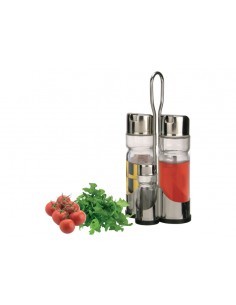 OLIERE-FORMAGGIERE: vendita online MENAGE 4PZ SORRENTO IN VETRO ED ACCIAIO INOX 18/ 8 KAUFGUT in offerta 2