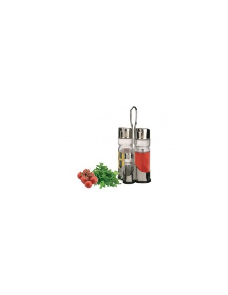 OLIERE-FORMAGGIERE: vendita online MENAGE 4PZ SORRENTO IN VETRO ED ACCIAIO INOX 18/ 8 KAUFGUT in offerta
