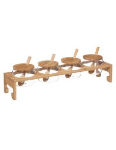SET 5 PEZZI 179622 VASETTI C/MENSOLA BAMBOO