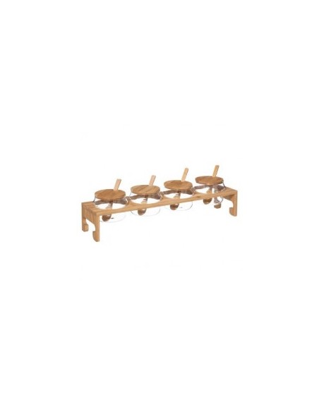SET 5 PEZZI 179622 VASETTI C/MENSOLA BAMBOO