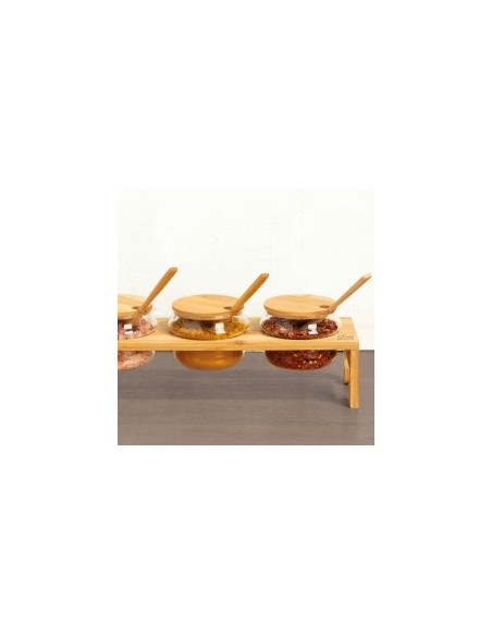 SET 5 PEZZI 179622 VASETTI C/MENSOLA BAMBOO