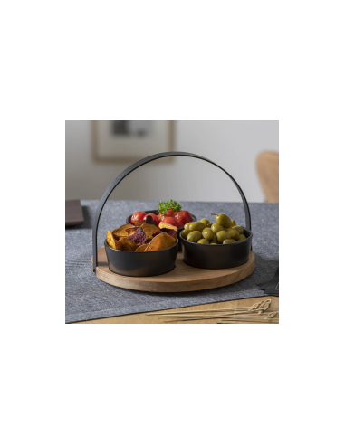 ACCESSORI TAVOLA: vendita online SET APERITIVO 4PZ VASSOIO CON 3 CIOTOLE in offerta