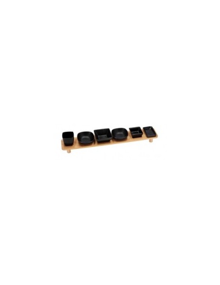 SET 6 CIOTOLE PORCELLANA C/VASSOIO BAMBOO