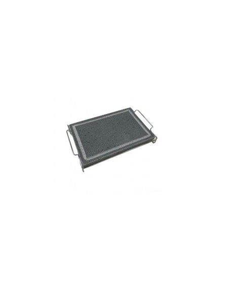 PIASTRE COTTURA PIETRA: vendita online PIETRA LAVICA RETTANGOLARE INVITO CM. 20X30 CON STAND IN ACCIAIO ILSA in offerta