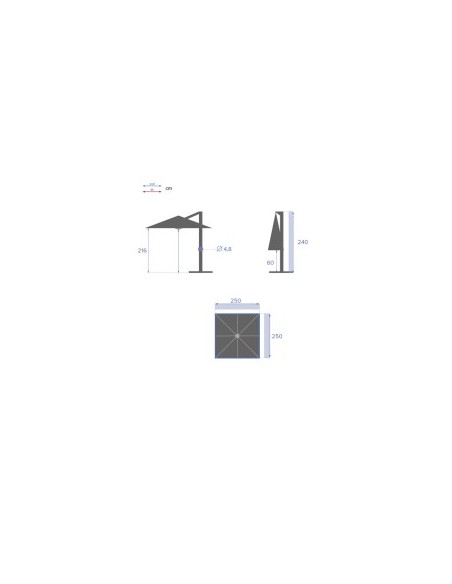OUTLET: vendita online OMBRELLONE 2,5X2,5 GRANATO (NO BASE) in offerta
