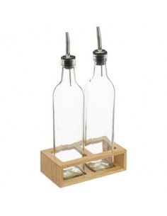 SET 2 BOTTIGLIE 181823 OLIO/ACETO CON VASSOIO