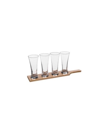 BICCHIERI: vendita online SET 4 BICCHIERI BIRRA 188928 27CL CON VASSOIO LEGNO in offerta