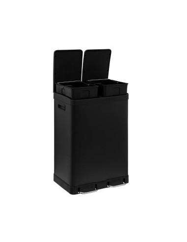 PATTUMIERA DOPPIA 186157B ARIANE 30+30LT INOX NERO