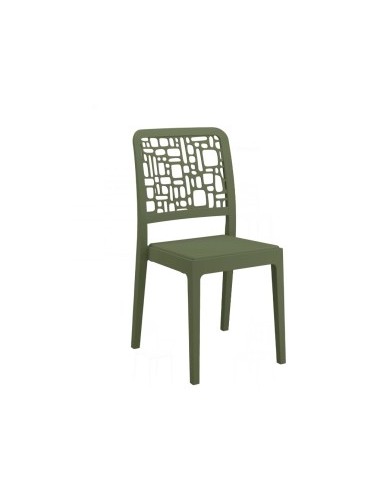 SEDIE-POLTRONE: vendita online SEDIA MEDEA VERDE OLIVA IMPILABILE DESIGN MODERNO ARETA in offerta