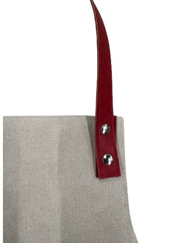 GREMBIULI: vendita online GREMBIULE WOSDE BEIGE E ROSSO FUOCO CON PETTORINA in offerta