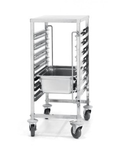 CARRELLI PORTATEGLIE-PIATTI: vendita online CARRELLO PORTATEGLIE 7 RIPIANI GN 1/ 1 ACCIAIO INOX HENDI in offerta