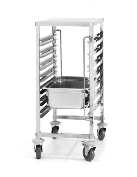 CARRELLI PORTATEGLIE-PIATTI: vendita online CARRELLO PORTATEGLIE 7 RIPIANI GN 1/ 1 ACCIAIO INOX HENDI in offerta