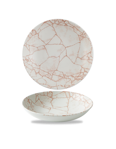 PIATTI: vendita online PIATTO FONDO CHURCHILL KINTSUGI CORAL IN PORCELLANA 24,8 CM in offerta