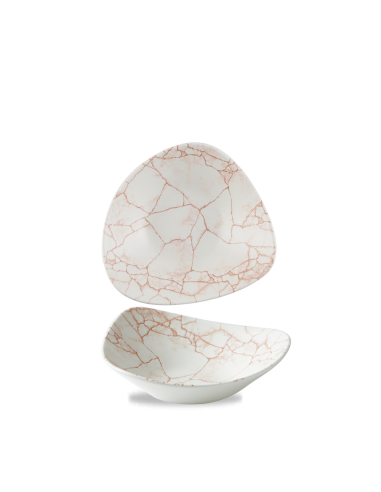 PIATTI: vendita online PIATTO PIANO TRIANGOLARE CHURCHILL KINTSUGI CORAL IN PORCELLANA 26,5 CM in offerta