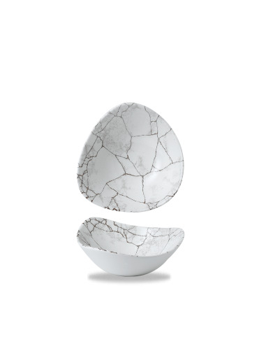 PIATTI: vendita online CIOTOLA TRIANGOLARE CHURCHILL KINTSUGI AGATE GRIGIO IN PORCELLANA 18,5 CM in offerta
