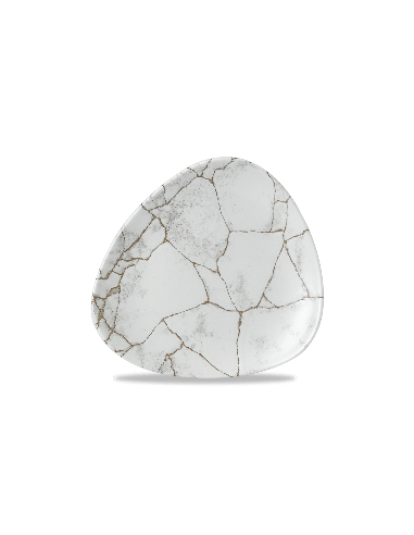 PIATTI: vendita online PIATTO PIANO TRIANGOLARE CHURCHILL KINTSUGI AGATE GRIGIO IN PORCELLANA 19 CM in offerta