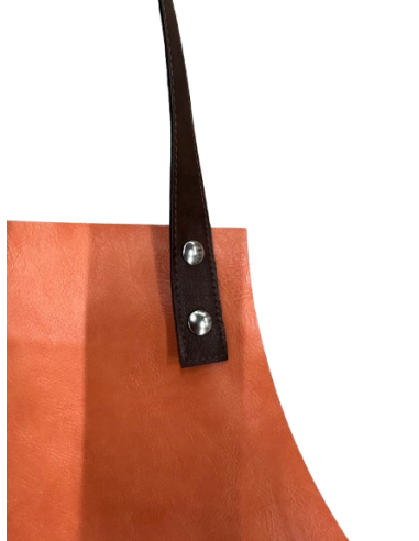 GREMBIULI: vendita online GREMBIULE WOSDE SIMILPELLE SALMONE E MARRONE CON PETTORINA in offerta