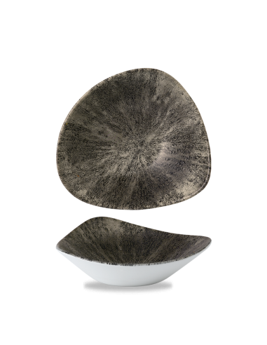 PIATTI: vendita online CIOTOLA TRIANGOLARE CHURCHILL STONE QUARTZ NERO PORCELLANA CM.23,5 in offerta