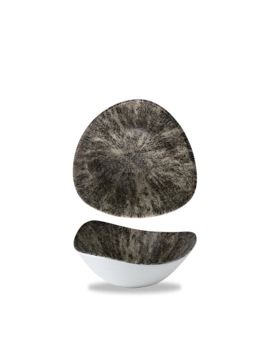 PIATTI: vendita online PIATTO FONDO TONDO CHURCHILL STONE QUARTZ NERO PORCELLANA CM.18 in offerta