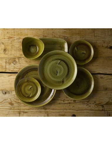 PIATTI: vendita online PIATTO FONDO CHURCHILL STONECAST PLUME OLIVE PORCELLANA VERDE CM.24,8 in offerta