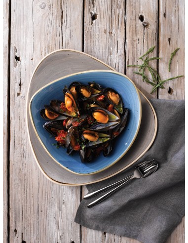 PIATTI: vendita online CIOTOLA TRIANGOLARE BLU CHURCHILL STONECAST BLU PORCELLANA 24 CM in offerta