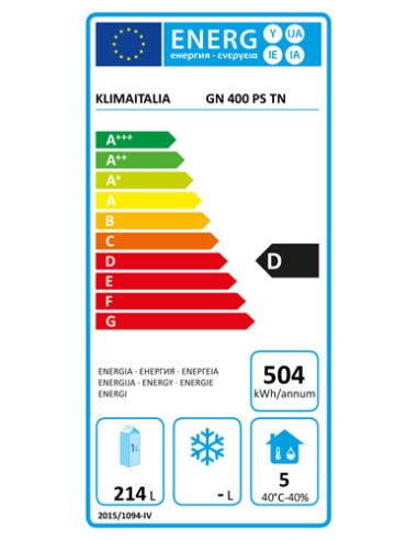 ARMADI FRIGO ACCIAIO: vendita online FRIGORIFERO 1 PORTA 0 C/+10 C LT.400 GN 400 PS TN KLIMITALIA in offerta