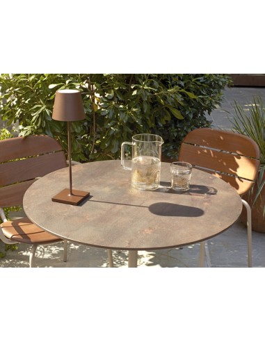 CONTRACT: vendita online PIANO TAVOLO TONDO STRATIFICATO DIAMETRO CM 150 COMPACT SCAB EFFETTO CORTEN in offerta