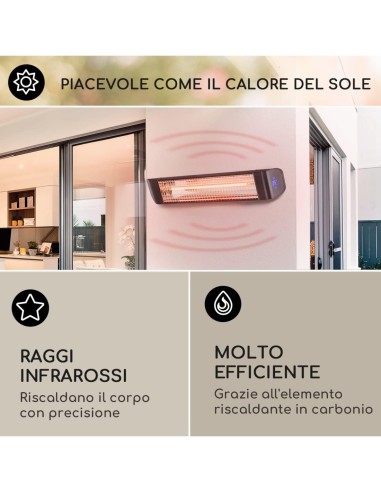 STUFE E RISCALDATORI: vendita online LAMPADA RADIANTE AD INFRAROSSI HORECATECH CON TELECOMANDO 2400 WATT in offerta