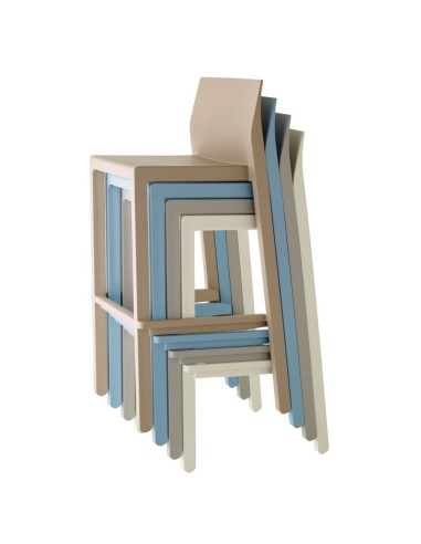 SGABELLI: vendita online SGABELLO KATE AZZURRO H.75 CM IN TECNOPOLIMERO CON SCHIENALE SCAB in offerta