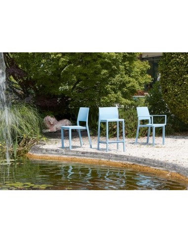 SGABELLI: vendita online SGABELLO KATE AZZURRO H.75 CM IN TECNOPOLIMERO CON SCHIENALE SCAB in offerta