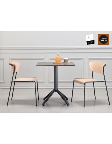 SEDIE - POLTRONE: vendita online SEDIA CON SCHIENALE LISA WOOD NOCE VERNICIATO ANTRACITE SCAB in offerta