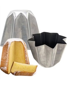 STAMPI FESTIVI: vendita online FORMA PANDORO 1 KG ALLUMINIO CM.23X17H LIOTTI in offerta 2