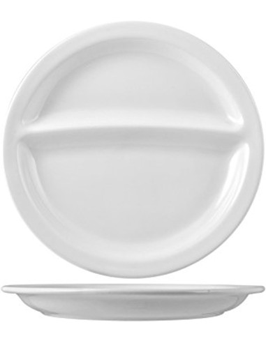 PIATTI: vendita online PIATTO BIS 2 SCOMPARTI TONDO 26,5CM ANTIPASTIERA NAPOLI BIANCO PORCELLANA SATURNIA in offerta