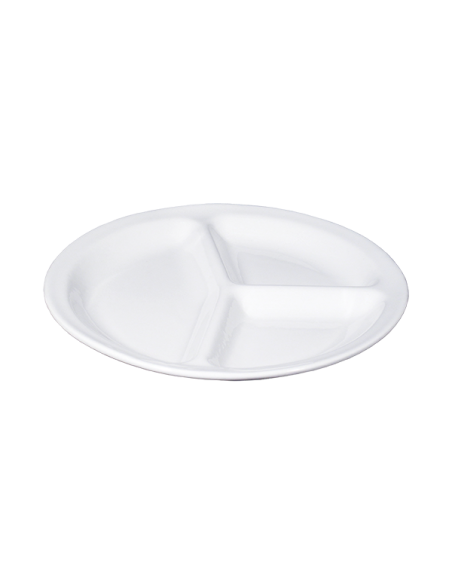 PIATTI: vendita online PIATTO TRIS 3 SCOMPARTI TONDO CM.30 BIANCO NAPOLI PORCELLANA SATURNIA in offerta