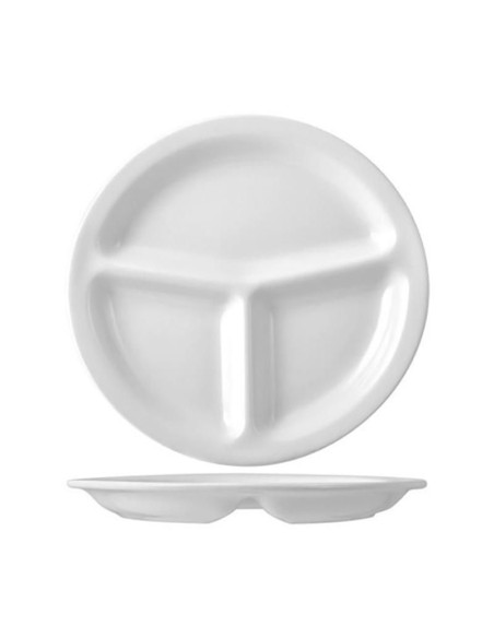 PIATTI: vendita online PIATTO TRIS 3 SCOMPARTI TONDO CM.30 BIANCO NAPOLI PORCELLANA SATURNIA in offerta