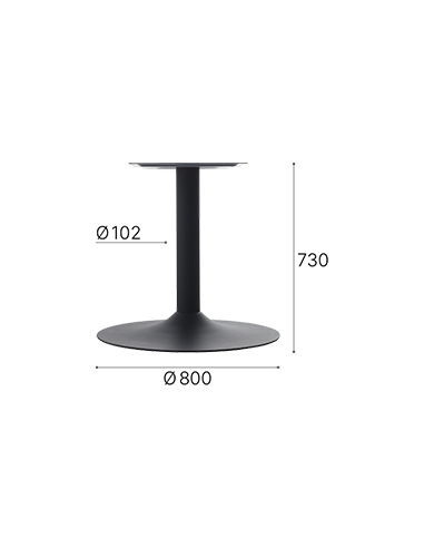 BASI TAVOLO: vendita online BASAMENTO NAPOLI CORTEN H.73 BASE CM.80 TUBO CM.10,2 PIASTRA CM.48X48 NITESCO in offerta