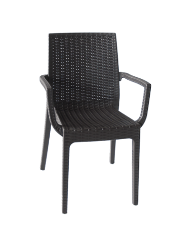 SEDIE-POLTRONE: vendita online POLTRONA DAFNE CON BRACCIOLI COLORE ANTRACITE SIMIL RATTAN in offerta