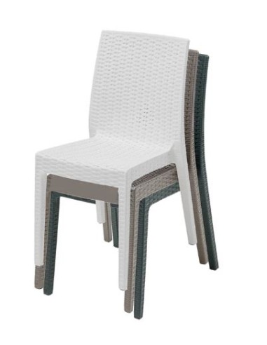 SEDIE-POLTRONE: vendita online SEDIA SELENE SIMIL RATTAN ESPRESSO IMPILABILE in offerta