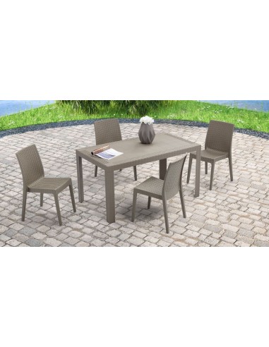 SEDIE-POLTRONE: vendita online SEDIA SELENE SIMIL RATTAN TORTORA IMPILABILE in offerta
