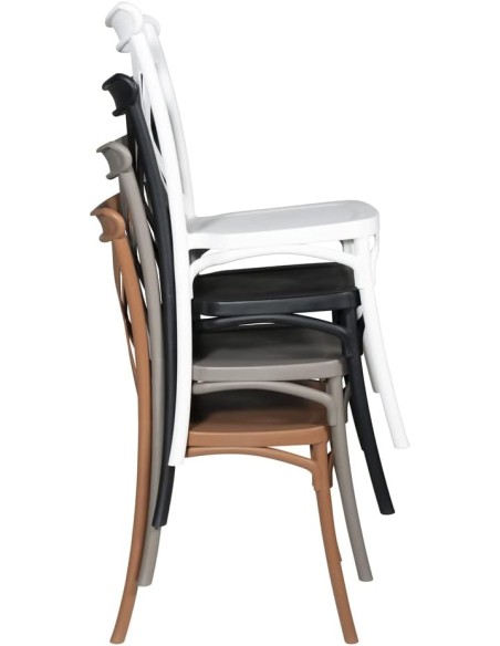 SEDIE-POLTRONE: vendita online SEDIA CROSS BIANCA VERDELOOK IMPILABILE IN POLIPROPILENE 47 X 48 X 90 CM in offerta