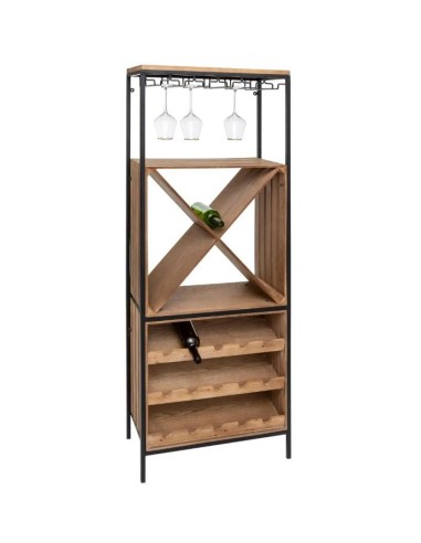 COMPLEMENTI D'ARREDO: vendita online MOBILE BAR PORTABOTTIGLIE BEIGE IN MDF E METALLO 60X31X160CM ATMOSPHERA in offerta